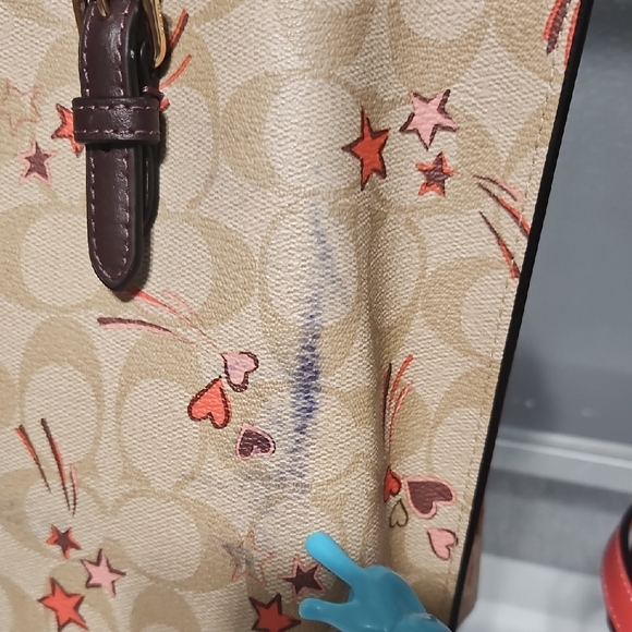 COACH EUC STARS AND HEARTS Tan and Brown Signature Canvas Crossbody - Picture 6 of 13